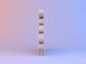 wavy shelves cupboard 3D Model