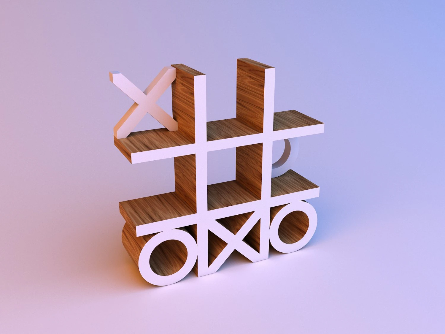 tic tac toe cupboard shelves 3D Model .c4d .max .obj .3ds .fbx .stl .blend