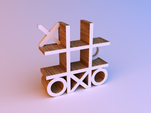tic tac toe cupboard shelves 3D Model