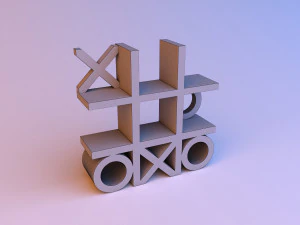 tic tac toe cupboard shelves 3D Model