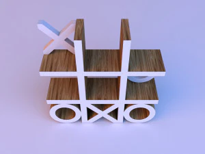 tic tac toe cupboard shelves 3D Model