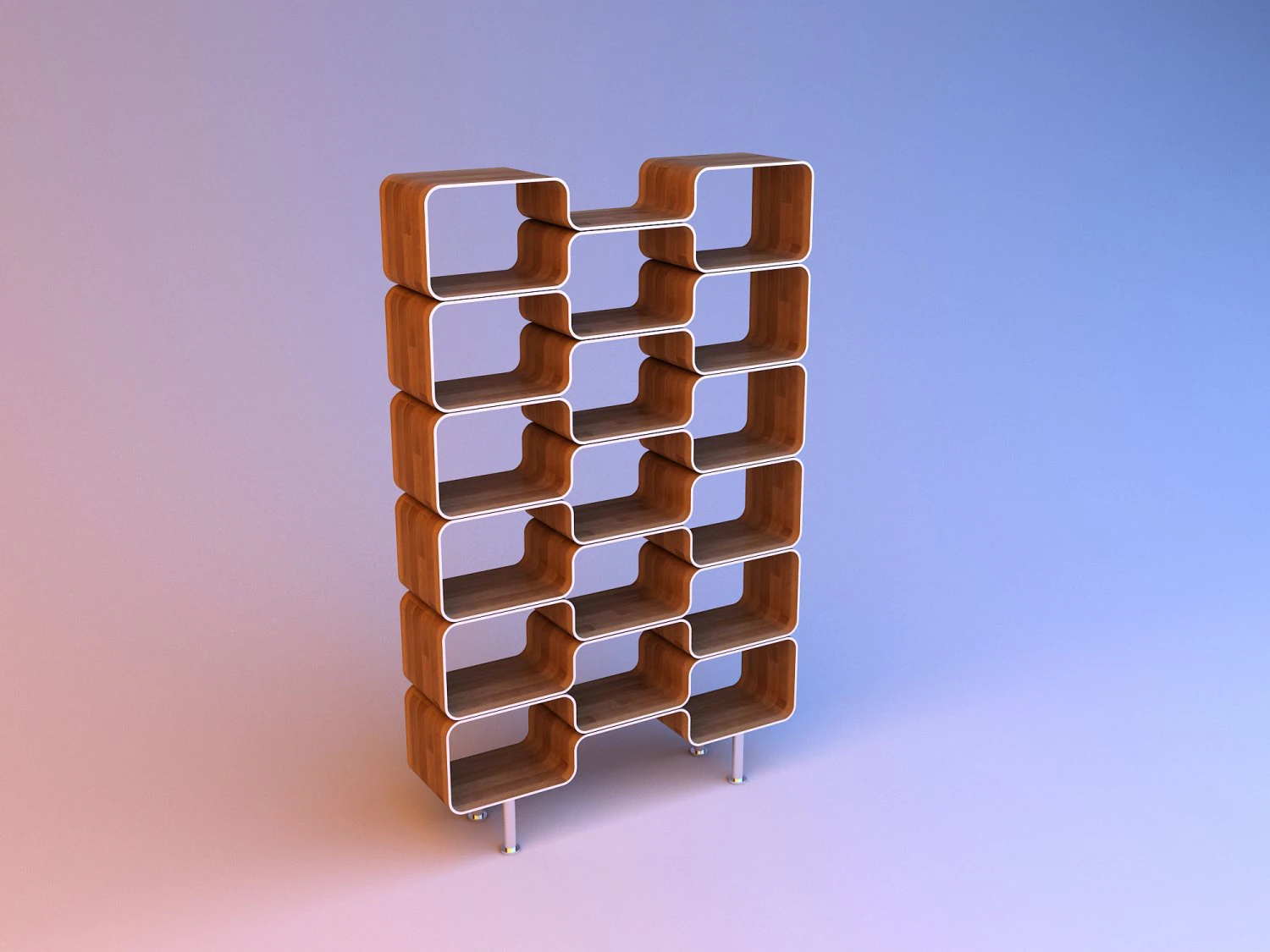 cupboard with cells and shelves 3D Model .c4d .max .obj .3ds .fbx .stl .blend 