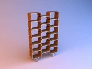 cupboard with cells and shelves 3D Model