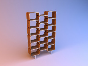 cupboard with cells and shelves 3D Модель