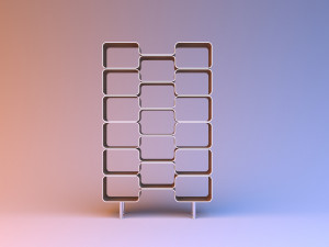 cupboard with cells and shelves Modelo 3D