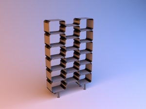 cupboard with cells and shelves Modelo 3D