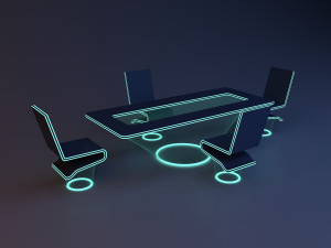 scifi futuristic office furniture Modèle 3D