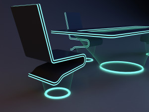 scifi futuristic office furniture Modèle 3D