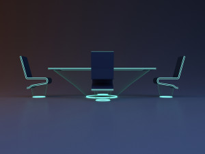 scifi futuristic office furniture Modèle 3D