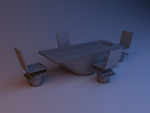 scifi futuristic office furniture Modèle 3D