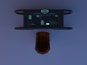 scifi futuristic table and chair 3D Model
