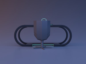 scifi futuristic table and chair 3D Model