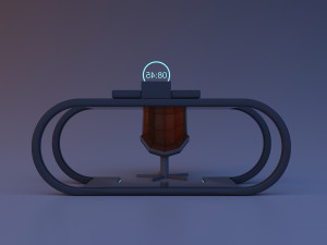 scifi futuristic table and chair 3D Model