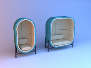 capsule office furniture 3D Model