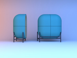 capsule office furniture 3D 모델