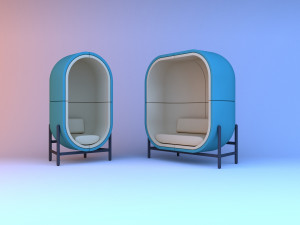 capsule office furniture 3D 모델
