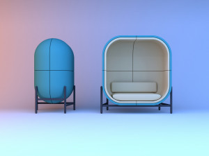 capsule office furniture 3D 모델