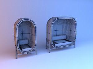 capsule office furniture 3D 모델