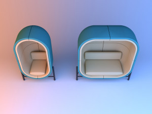 capsule office furniture 3D 모델
