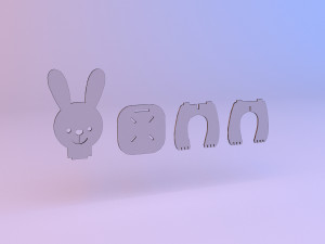 rabbit kids wood chair Modello 3D
