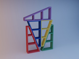 cupboard triangle library kids Modelo 3D
