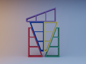 cupboard triangle library kids 3Dモデル