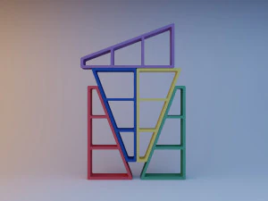 cupboard triangle library kids 3D Model