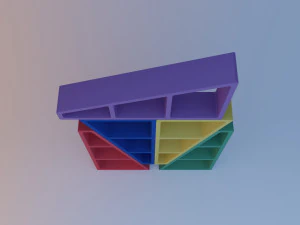 cupboard triangle library kids 3D Model