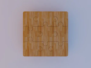wood puzzle table kids 3D Model
