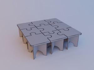 wood puzzle table kids Modelo 3D