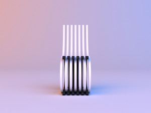 black-white plastic parametric chair 3Dモデル