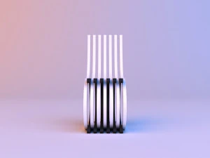 black-white plastic parametric chair 3D Model