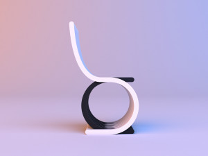 black-white plastic parametric chair 3Dモデル