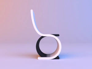 black-white plastic parametric chair 3D Model