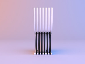 black-white plastic parametric chair 3Dモデル
