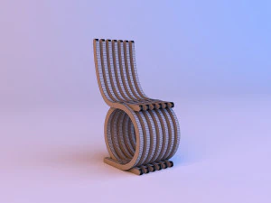 black-white plastic parametric chair 3D Model