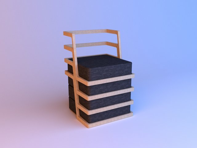 laconic armchair wood-cloth 3D Model .c4d .max .obj .3ds .fbx .stl .blend 