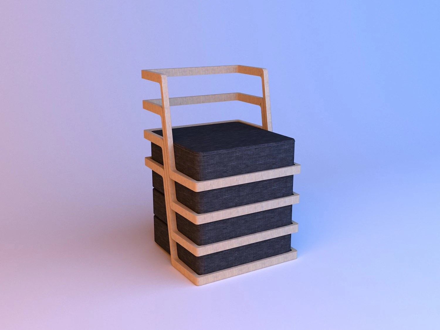 laconic armchair wood-cloth 3D Model .c4d .max .obj .3ds .fbx .stl .blend 