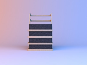 laconic armchair wood-cloth 3D Model