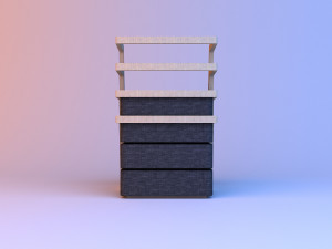 laconic armchair wood-cloth 3D Model