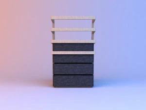 laconic armchair wood-cloth 3D Model