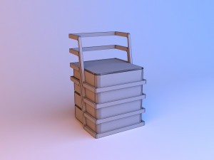 laconic armchair wood-cloth 3D Model