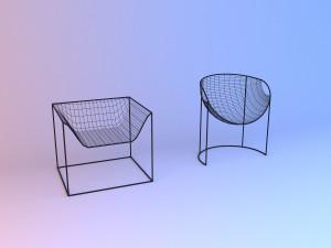 grid metal chair 3D Model
