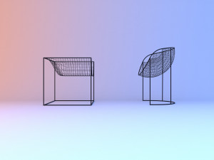 grid metal chair Model 3D