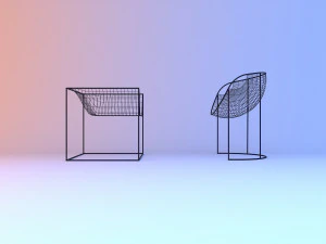 grid metal chair 3D Model