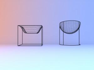 grid metal chair Model 3D
