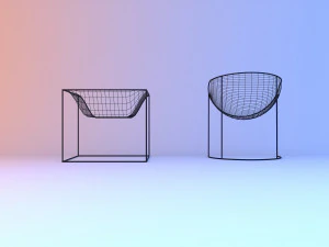 grid metal chair 3D Model