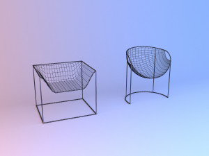 grid metal chair Model 3D