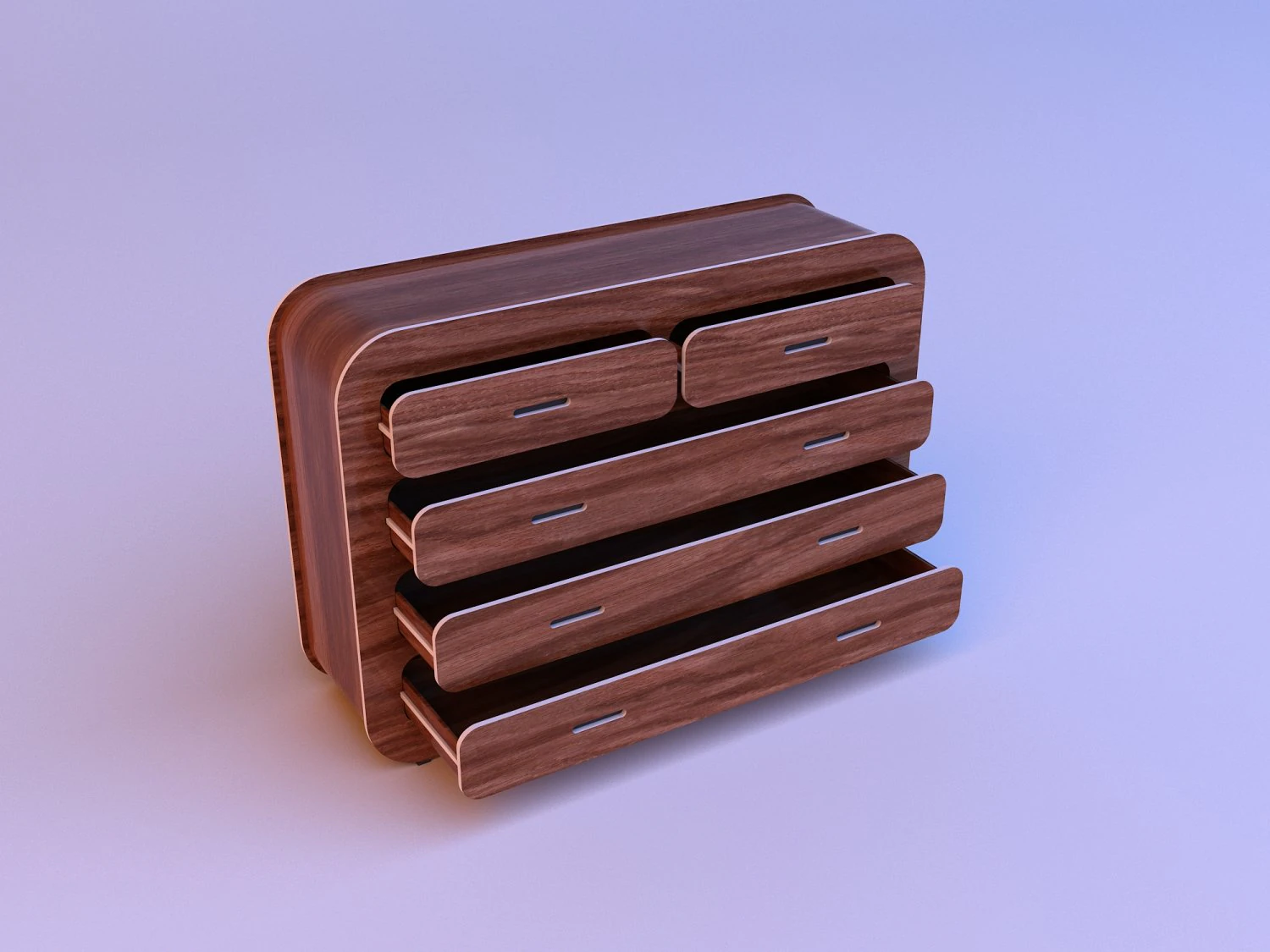 chest of drawers plywood-dresser 3D Model .c4d .max .obj .3ds .fbx .stl .blend 
