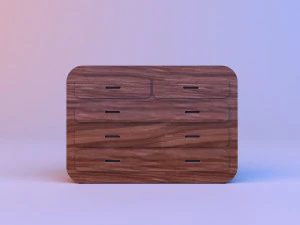 chest of drawers plywood-dresser 3D Model